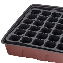 Anzuchtgewächshaus Mit Deckel & Topfplatte, 72 Töpfe Gelocht, Bordeaux -Bestes Gartengeräte Geschäft 0910301388 H36076 3 96182