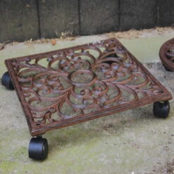 Rolluntersetzer, Braun, Gusseisen/Polypropylen, 6,5 X 28,1 X 28,1 Cm