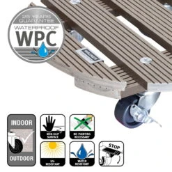 Multi Roller WPC, Tragkraft 100 Kg, Taupe, Ca. 7 X 29 X 29 Cm -Bestes Gartengeräte Geschäft 0920600507 multi roller wpc taupe 5 116693