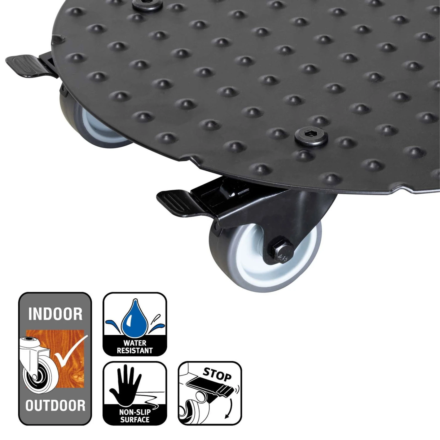 Pflanzenroller 'Alaska', Tragkraft 150 Kg, Anthrazit, Alu, 7 X 30 X 30 Cm 3 Pflanzenroller 'Alaska', Tragkraft 150 Kg, Anthrazit, Alu, 7 X 30 X 30 Cm – Bild 3