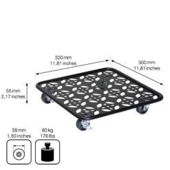Pflanzenroller GH0936/0937, Tragkraft 80 Kg, Schwarz, Ø 30 Cm -Bestes Gartengeräte Geschäft 0920600521 pflanzenroller 4 116748