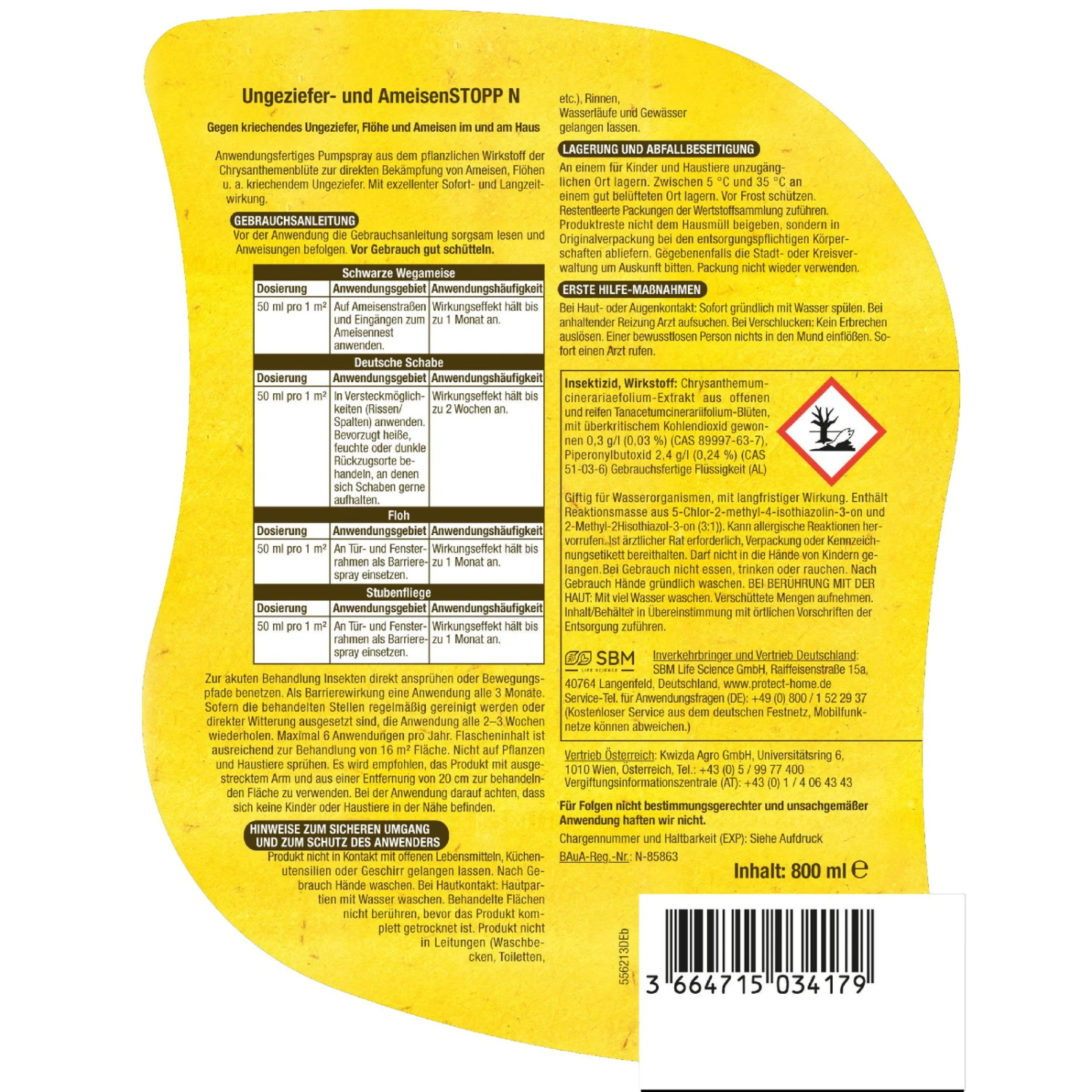 Ungeziefer- & Ameisen STOPP Natria, 800 Ml 2 Ungeziefer- & Ameisen STOPP Natria, 800 Ml – Bild 2