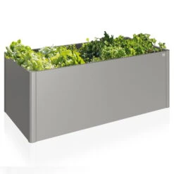 Neue Produkte -Bestes Gartengeräte Geschäft 0980250078 68015 Hochbeet 2x1 quarzgrau Spiegelung mit Pflanzen1 52285