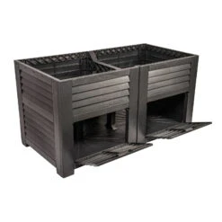 Maxi-Hochbeet Mit 2 Fächern, Anthrazit, Polypropylen, L150 X B76 X H78 Cm -Bestes Gartengeräte Geschäft 0980250147 Maxi Hochbeet mit 2 Staufaechern anthrazit 1 88866