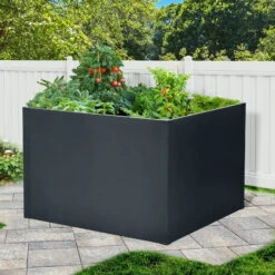 Hochbeet Mit Doppelwand, Anthrazit -Bestes Gartengeräte Geschäft 0980250151 Hochbeet mit Doppelwand 3 94166