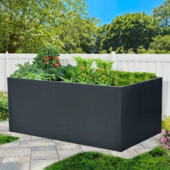 Hochbeet Mit Doppelwand, Anthrazit -Bestes Gartengeräte Geschäft 0980250152 Hochbeet mit Doppelwand 3 94169