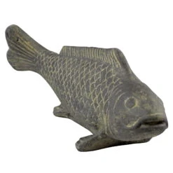 Fisch Geschnitzt, Grau, Gefärbt, Steinguss, 16 X 40 X 13 Cm -Bestes Gartengeräte Geschäft 0980305689 Fisch 40cm Stein geschnitzt 2 100483
