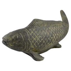 Fisch Geschnitzt, Grau, Gefärbt, Steinguss, 16 X 40 X 13 Cm -Bestes Gartengeräte Geschäft 0980305689 Fisch 40cm Stein geschnitzt 4 100485