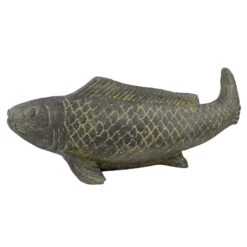 Fisch Geschnitzt, Grau, Gefärbt, Steinguss, 16 X 40 X 13 Cm -Bestes Gartengeräte Geschäft 0980305689 Fisch 40cm Stein geschnitzt 5 100486
