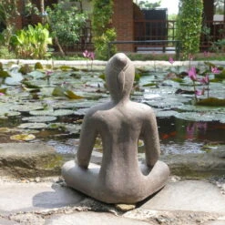 Steinguss Gartenornament 'Yoga', Natur, 26 X 18 X 31 Cm -Bestes Gartengeräte Geschäft 0980306816 steinguss gartenornament yoga 4 123352