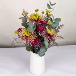 Gemischter Blumenbund 'Baltazar Mit Nelke' Inkl. Gratis Grußkarte -Bestes Gartengeräte Geschäft 1025700012 DIY Mixbund Baltazar mit Nelke Chrysanth Craspedia Euka Statice Nelke 1 94429