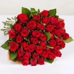 Blumenbund Mit Rosen, 40er-Bund, Rot, Inkl. Gratis Grußkarte -Bestes Gartengeräte Geschäft 1045500009 Rote Rose 40er Bund 40cm 1 85344