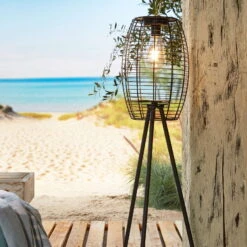 Solar-Standleuchte 'Killarney', Schwarz, Metall, Ø 20,5 X H 32 Cm -Bestes Gartengeräte Geschäft 2950100705 Solar Filament LED Dreibein Killarney 3 120447