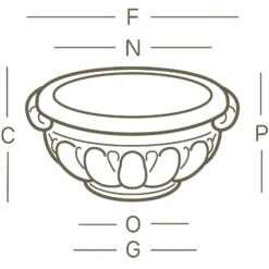 Euro 3 Plast Pflanzschale "Eden" Weiß, Ø Ca. 43 Cm, Erdvol. 11 L -Bestes Gartengeräte Geschäft 3210100693 Pflanzschale Eden technische Zeichnung 111254