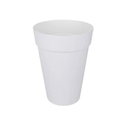 Elho Pflanzgefäß Loft Urban Round High, Weiß, Ø 28 X H 37,6 Cm