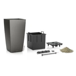 LECHUZA Cubico Premium 30, Anthrazit-metallic, All-in-One-Set, 30x30, H:56 Cm -Bestes Gartengeräte Geschäft 3325100090 Cubico Premium22 anthrazit All in One Set 22x22x41cm RGB 3 7753