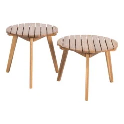 Hocker/Beistelltisch FSC®-Akazienholz Rund Ø Ca. 50 Cm, Höhe 40 Cm -Bestes Gartengeräte Geschäft 3910201566 Hocker Beistelltisch Koelle 50cm rund 40cm FSC Akazie 02 48041