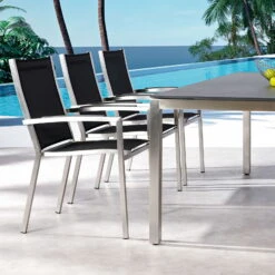 Best Edelstahl-Stapelsessel "Marbella", Hohe Rückenlehne, Textilen Schwarz 4 Best Edelstahl-Stapelsessel "Marbella", Hohe Rückenlehne, Textilen Schwarz -Bestes Gartengeräte Geschäft 3910302152 Edelstahl Stapelsessel Marbella hohe Rueckenlehne Textilen schwarz 02 34578