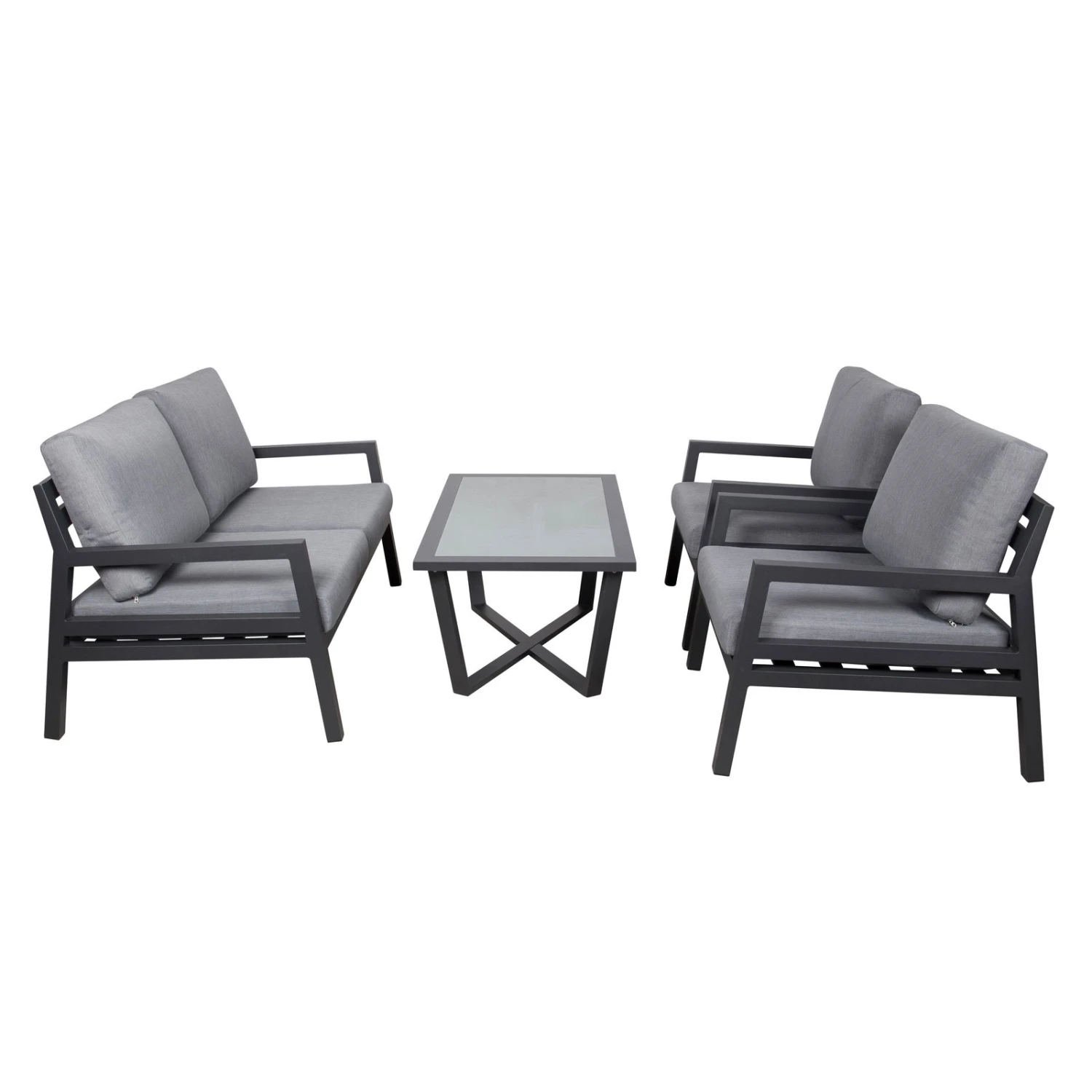 4-teilige Lounge-Gruppe 'Piazza', Tisch Mit Glasplatte, Inklusive Auflagen 2 4-teilige Lounge-Gruppe 'Piazza', Tisch Mit Glasplatte, Inklusive Auflagen – Bild 2