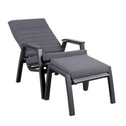 Loungesessel 'Paris', Grau/schwarz -Bestes Gartengeräte Geschäft 3910302694 Loungesessel Paris inkl Auflage 10 118553