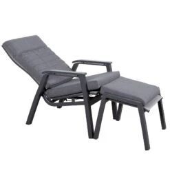 Loungesessel 'Paris', Grau/schwarz -Bestes Gartengeräte Geschäft 3910302694 Loungesessel Paris inkl Auflage 11 118552