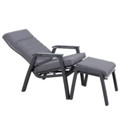 Loungesessel 'Paris', Grau/schwarz -Bestes Gartengeräte Geschäft 3910302694 Loungesessel Paris inkl Auflage 12 118551