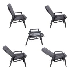 Loungesessel 'Paris', Grau/schwarz -Bestes Gartengeräte Geschäft 3910302694 Loungesessel Paris inkl Auflage 25 118548