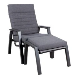 Loungesessel 'Paris', Grau/schwarz -Bestes Gartengeräte Geschäft 3910302694 Loungesessel Paris inkl Auflage 9 118554