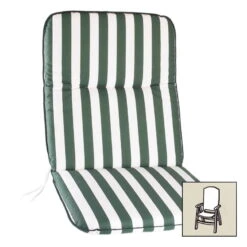 Best Hochlehnerauflage Grün/weiß, Ca. 120 X 50 X 6 Cm -Bestes Gartengeräte Geschäft 3910407115 Hochlehnerauflage gruen weiss 120x50x6cm Dessin 3 25130