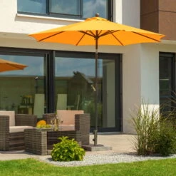 Mittelstockschirm 'Harlem', Ø Ca. 270 Cm 14 Mittelstockschirm 'Harlem', Ø Ca. 270 Cm -Bestes Gartengeräte Geschäft 3910501918 Sonnenschirm Harlem mandarine 2 90179