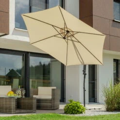 Pendelschirm 'Genua', Ø Ca. 300 Cm, Natur