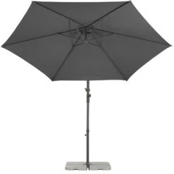 Pendelschirm, 'Genua', Ø Ca. 300 Cm -Bestes Gartengeräte Geschäft 3910503209 Ampelschirm Genua anthrazit 9 90698