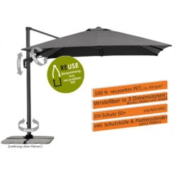 Pendelschirm 'Rhodos', Anthrazit, Ca. 300 X 300 Cm 24 Pendelschirm 'Rhodos', Anthrazit, Ca. 300 X 300 Cm -Bestes Gartengeräte Geschäft 3910503326 Pendelschirm Rhodos Twist Green Style ca 300x300cm anthrazit 3 119126