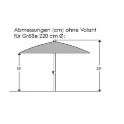 Sonnenschirm 'Locarno', Ø 220 Cm -Bestes Gartengeräte Geschäft 3910503329 Sonnenschirm Locarno ca D 220cm anthrazit 1 119162