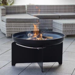 Edelstahl- Feuerstelle 'X 70', Schwarz, 40 X 75 Cm -Bestes Gartengeräte Geschäft 3920100744 Feuerschale X70 schwarz 2 109406