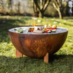 Edelstahl-Feuerstelle 'TRIA', Rost, 100 X 55 X 100 Cm -Bestes Gartengeräte Geschäft 3920100752 Feuerstelle TRIA rost 2 110902