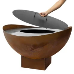 Feuerstelle 'Wave', Rost, Edelstahl, Ca. 100 X 55 X 100 Cm -Bestes Gartengeräte Geschäft 3920100768 Feuerstelle WAVE rost ca100x55x100cm 2 1 119660