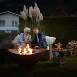 Feuerstelle 'Wave', Rost, Edelstahl, Ca. 100 X 55 X 100 Cm -Bestes Gartengeräte Geschäft 3920100768 Feuerstelle WAVE rost ca100x55x100cm 2 125243