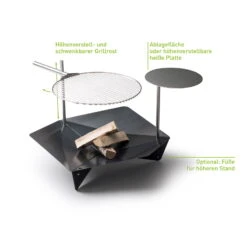 Höfats TRIPLE Grillrost Aus Edelstahl, Maße 45 Cm -Bestes Gartengeräte Geschäft 3920501765 TRIPLE Grillrost D45cm 4 57579