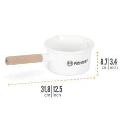 Petromax Stieltopf, Weiß, Edelstahl/Holz, Ca. 1 Liter -Bestes Gartengeräte Geschäft 3920502264 petromax emaille stieltopf 1 121456