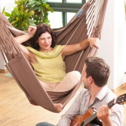 LA SIESTA Hängestuhl Lounger Habana Chocolate, Aus Bio-Baumwolle -Bestes Gartengeräte Geschäft 3940200258 Haengestuhl Lounger Habana chocolate BioBaumwolle 01 47087