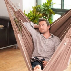 LA SIESTA Hängestuhl Lounger Habana Chocolate, Aus Bio-Baumwolle -Bestes Gartengeräte Geschäft 3940200258 Haengestuhl Lounger Habana chocolate BioBaumwolle 47086