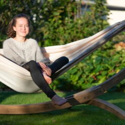 LA SIESTA Doppel-Hängematte Brisa, Vanilla, Outdoor Material, Bis 160 Kg, Wetterfest -Bestes Gartengeräte Geschäft 3940200279 Doppel Haengematte Brisa vanilla Outdoor Material 9 61116