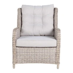 Kölle Geflecht-Sessel Jumbo Inkl. Hocker, Mit Auflage -Bestes Gartengeräte Geschäft 3950100895 Geflechtsessel Jumbo Koelle inkl Hocker rattanbraun inkl Auflage 47963