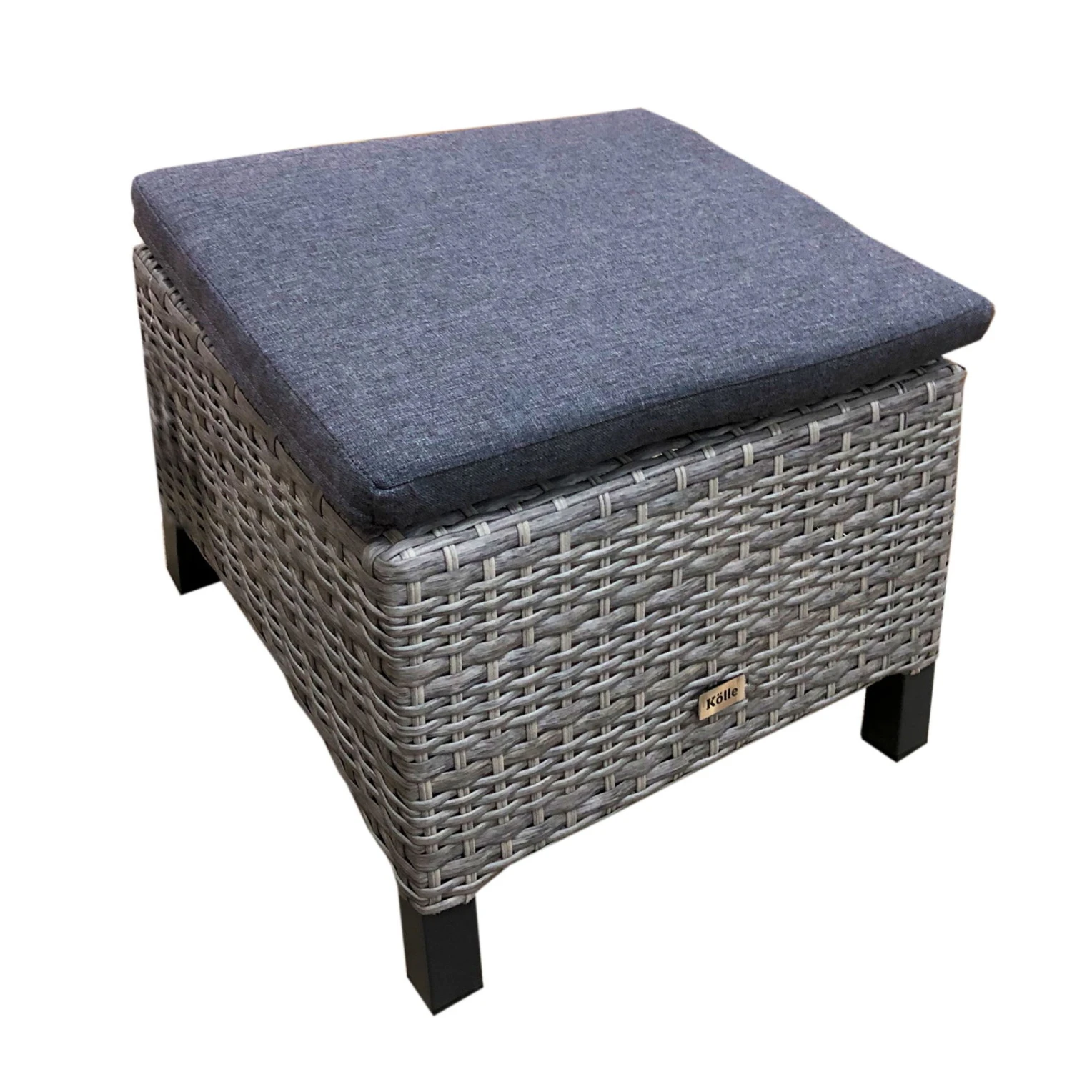 Hocker 'Bremen', Polyrattan, Hellgrau/braun, 42 X 50 X 54 Cm 1 Hocker 'Bremen', Polyrattan, Hellgrau/braun, 42 X 50 X 54 Cm