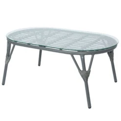 Loungegruppe 'Evora', 4-teilig, Grau -Bestes Gartengeräte Geschäft 3950101015 Alu Geflechtgruppe Evora 4tlg grau inkl Kissen 4 99293