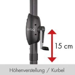 Doppler Kurbelschirm 'Basic Lift NEO', 250 X 200 Cm, Natur -Bestes Gartengeräte Geschäft Basic Lift Neo 250x200 detail Hoehenverstellung 67419